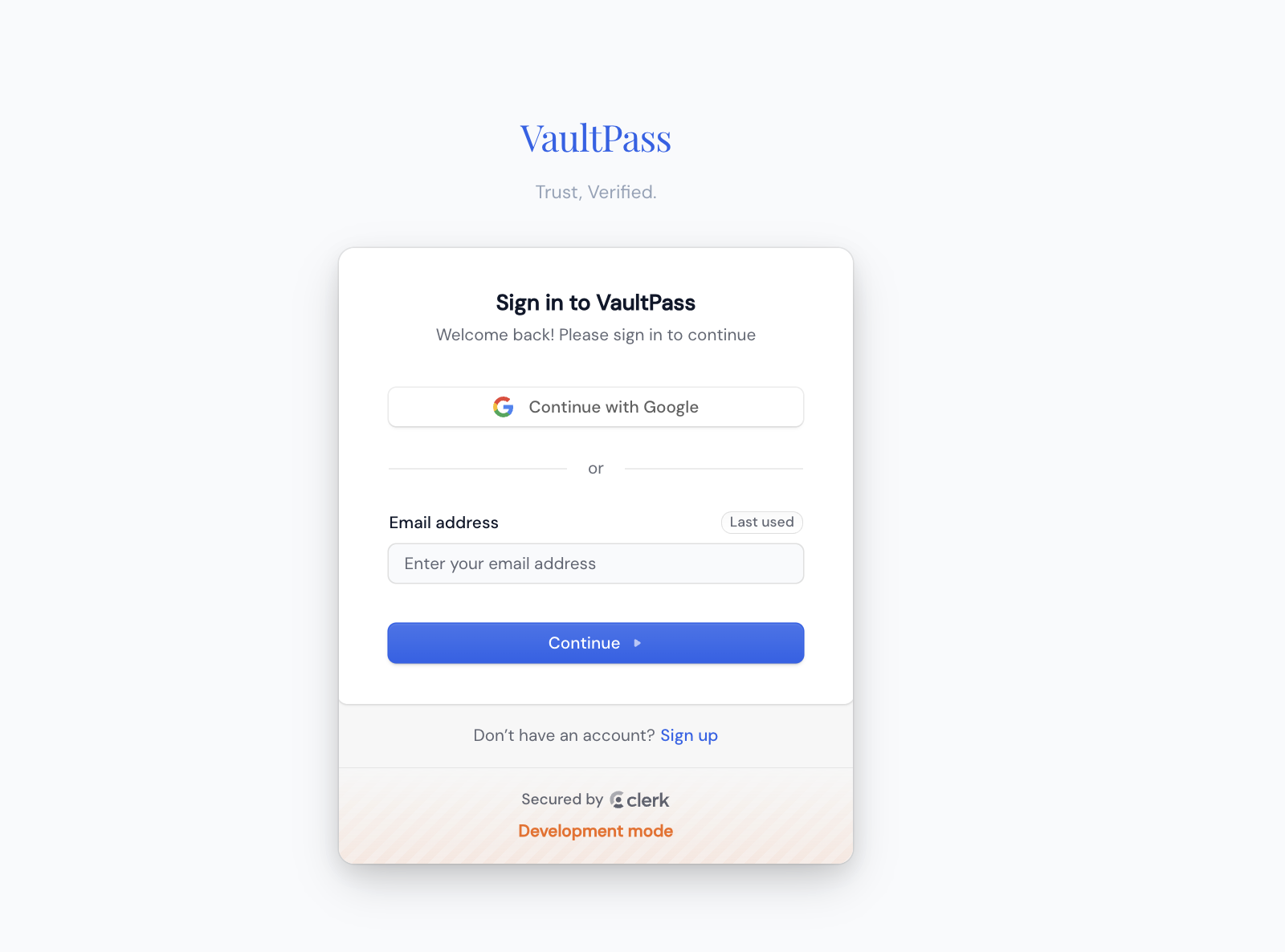VaultPass — Blockchain Certificate Platform screenshot 1